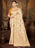 Silk Yellow Traditional Wear Weaving Saree